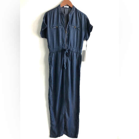 🆕 Calvin Klein Blue Denim Jumpsuit size 6 NWT - Picture 1 of 11